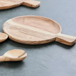 ACACIA CHIC Plato Con Asa Natural