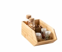 BAMBOO Caja De Almacenaje Maceta Hierbas Natural