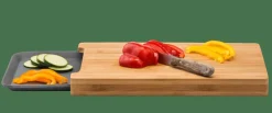 BAMBOO Tabla Para Cortar Con Recipiente Gris, Natural