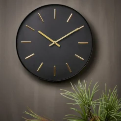 BLACK Reloj De Pared Negro
