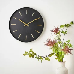 BLACK Reloj De Pared Negro