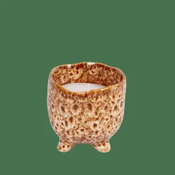 CERAMIC Vela En Maceta Marrón