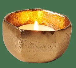 ERBA Soporte Para Vela Pequeña Dorado