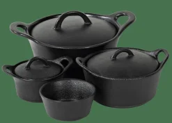 FERO Cazuela Para Horno Con Tapa 80 CL Negro