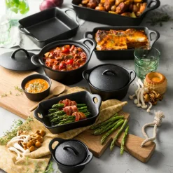 FERO Cazuela Para Horno Con Tapa 80 CL Negro