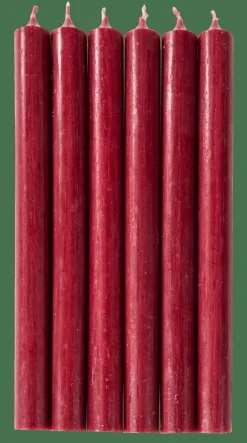 FINA Velas Juego De 6 Burdeos