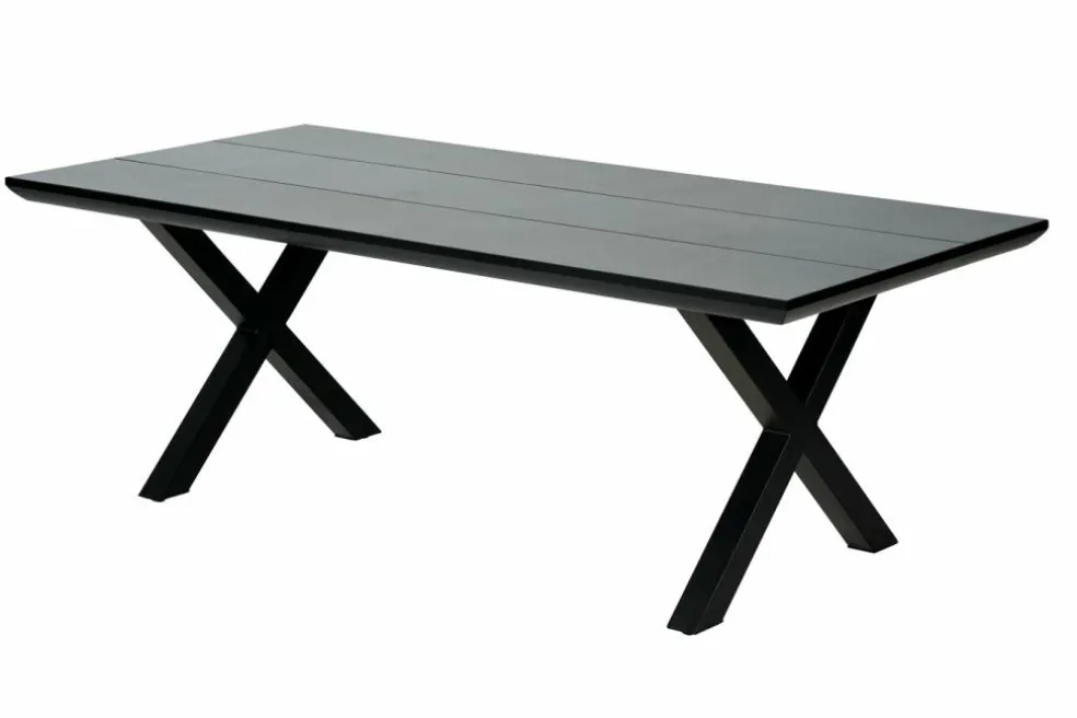 FORMAX Mesa De Jardín Con Patas En X Negro