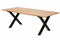 FORMAX Mesa De Jardín Con Patas En X Natural/negro