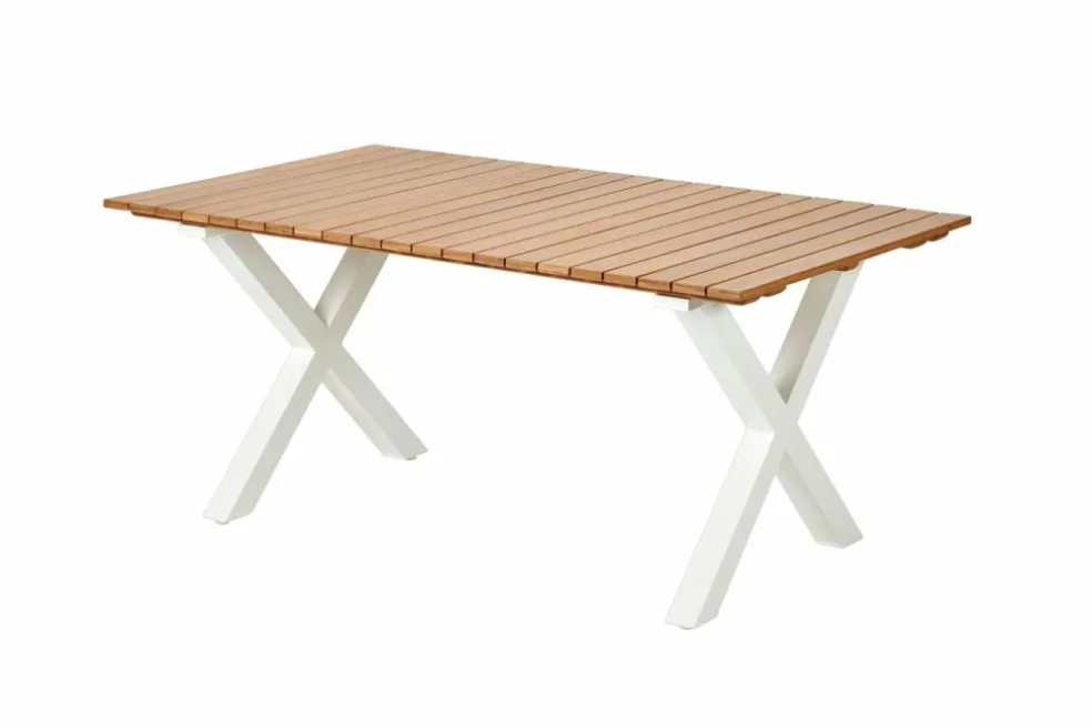 FORMAX Mesa De Jardín Con Patas En X Natural/blanco