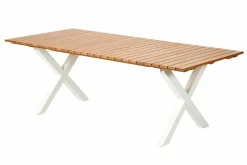 FORMAX Mesa De Jardín Con Patas En X Natural/blanco