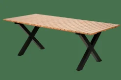 FORMAX Mesa De Jardín Con Patas En X Natural/blanco