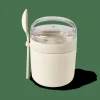 FRESHMOOD Tarro De Desayuno Con Cuchara 32c Blanco, Marrón, Verde
