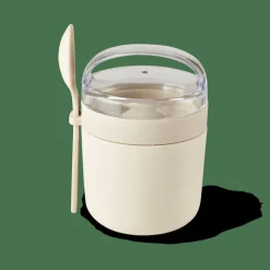 FRESHMOOD Tarro De Desayuno Con Cuchara 32c Blanco, Marrón, Verde