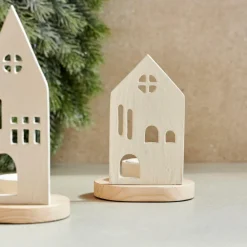 HOME Soporte Para Vela Pequeña Blanco, Natural