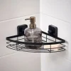 INDUSTRIA Rinconera Para Ducha Con Ventosas Negro