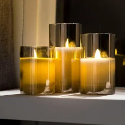 ION Velas LED Juego De 3 Gris