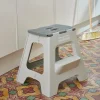 JASMIN Taburete Plegable Deluxe XL Gris Claro