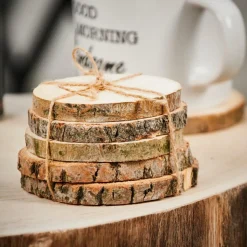 MADERA Posavasos Juego De 6 Natural