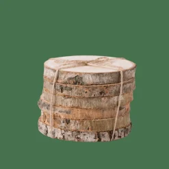 MADERA Posavasos Juego De 6 Natural
