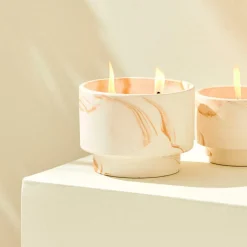 MARBLE Velas De Exterior Blanco, Naranja