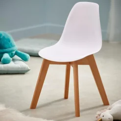 MATHIAS Silla Para Niños Blanco, Natural