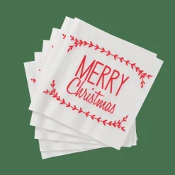 MERRY CHRISTMAS Paquete De 20 Servilletas Rojo