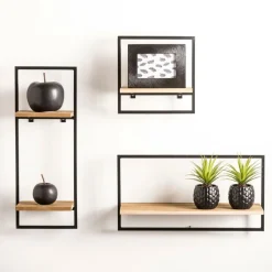 MIX&MATCH Estantería De Pared Negro, Natural