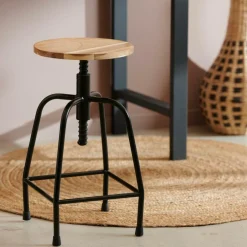 NEW BEDFORD Taburete Negro, Natural