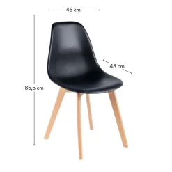 NEW MATS Silla De Comedor Negro