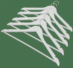 NEW WOOD Perchas Juego De 5 Blanco