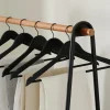 NEW WOOD Perchas Juego De 5 Negro