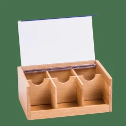 PANDA Caja Para Té 6 Compart. Transparente, Natural