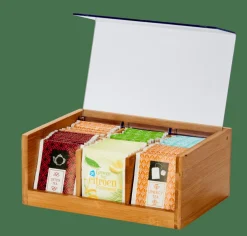 PANDA Caja Para Té 6 Compart. Transparente, Natural