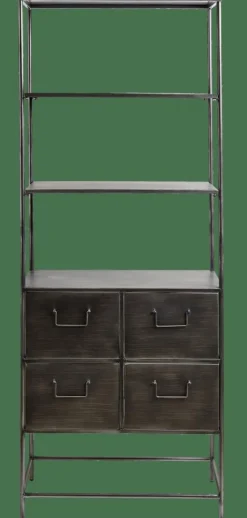 PHARMA Estantería De Pared Con 4 Cajones Negro