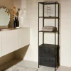 PHARMA Estantería De Pared Con 2 Cajones Negro