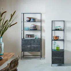 PHARMA Estantería De Pared Con 2 Cajones Negro