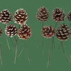 PINECONE Piñas Juego De 6 2 Colores Blanco, Plateado