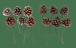 PINECONE Piñas Juego De 6 2 Colores Blanco, Plateado
