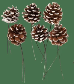 PINECONE Piñas Juego De 6 2 Colores Blanco, Plateado