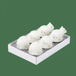 POLA Velas Peq Oso Polar Juego De 6 Blanco