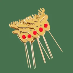 REINDEER Palillos Apero Juego De 10 Dorado