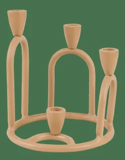 RINGS Candelabro Para 4 Velas Marrón Claro