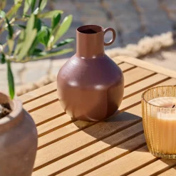 RONDO Florero Marrón Oscuro