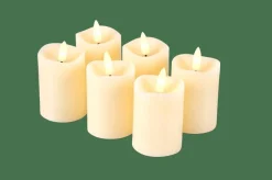 RUSTIC Velas LED Juego De 6 Marfil