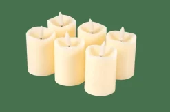 RUSTIC Velas LED Juego De 6 Marfil