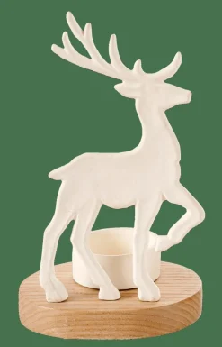 SCANDY DEER Soporte Para Vela Pequeña Blanco, Natural