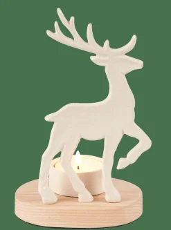 SCANDY DEER Soporte Para Vela Pequeña Blanco, Natural