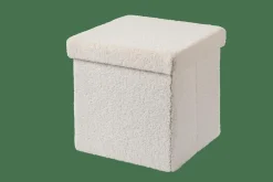 STOR Puf Plegable Función Almac. Blanco