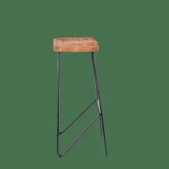 TEAK Taburete Bar Negro, Natural