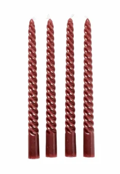 TWIST Velas Retorcidas Juego De 4 Naranja